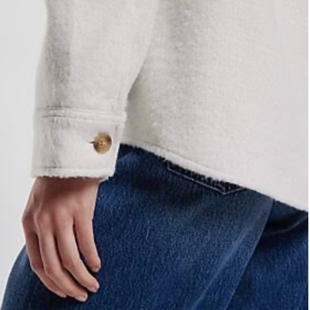 Express Boucle Eyelet Ruffle Shacket NWT - Picture 4 of 9